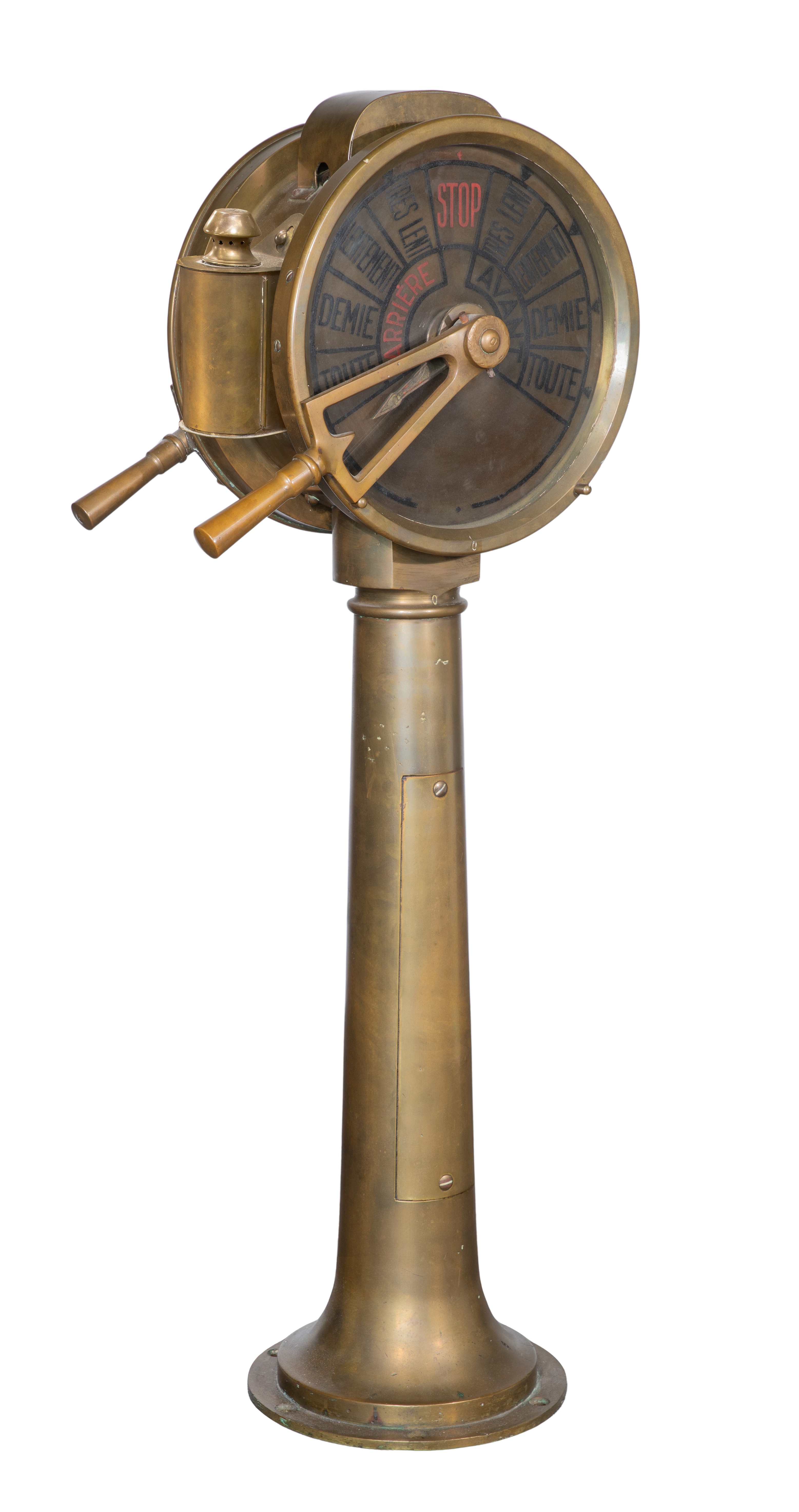 French Ship's Brass Engine Order Telegraph Bridge Transmitter