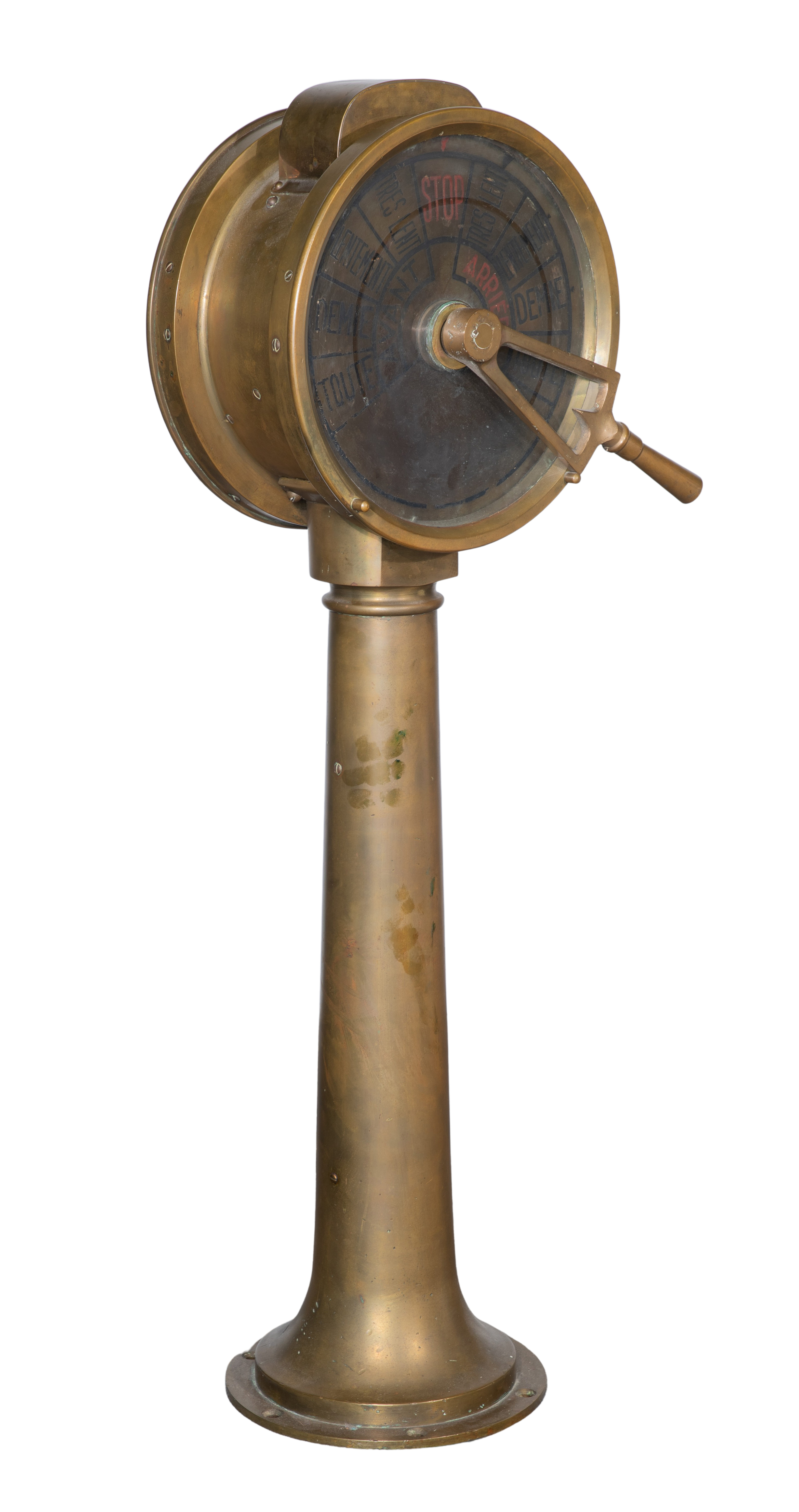French Ship's Brass Engine Order Telegraph Bridge Transmitter