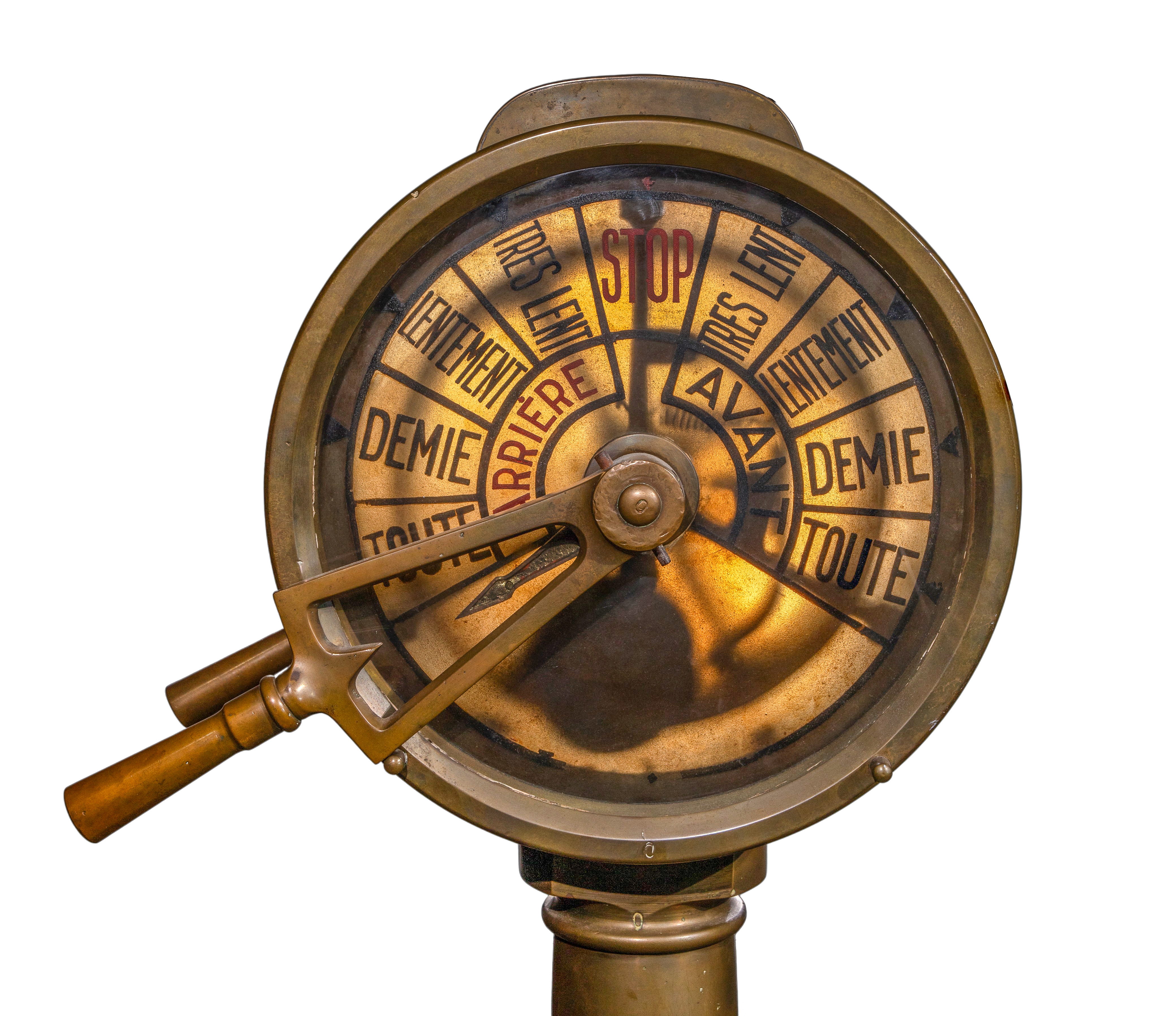 French Ship's Brass Engine Order Telegraph Bridge Transmitter