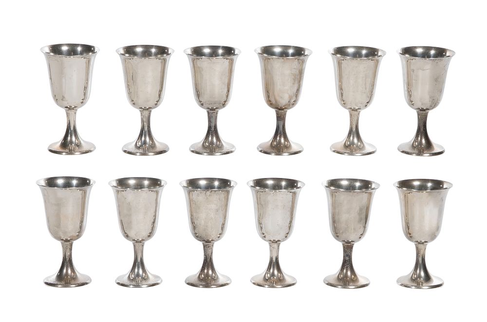 Lot 375: Gorham Puritan Sterling Silver Wine Goblet Collection