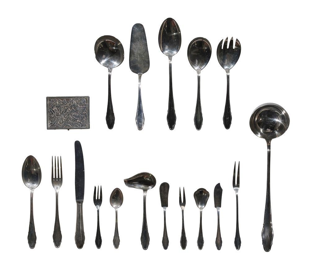 Lot 377: European (800) Silver Flatware Service
