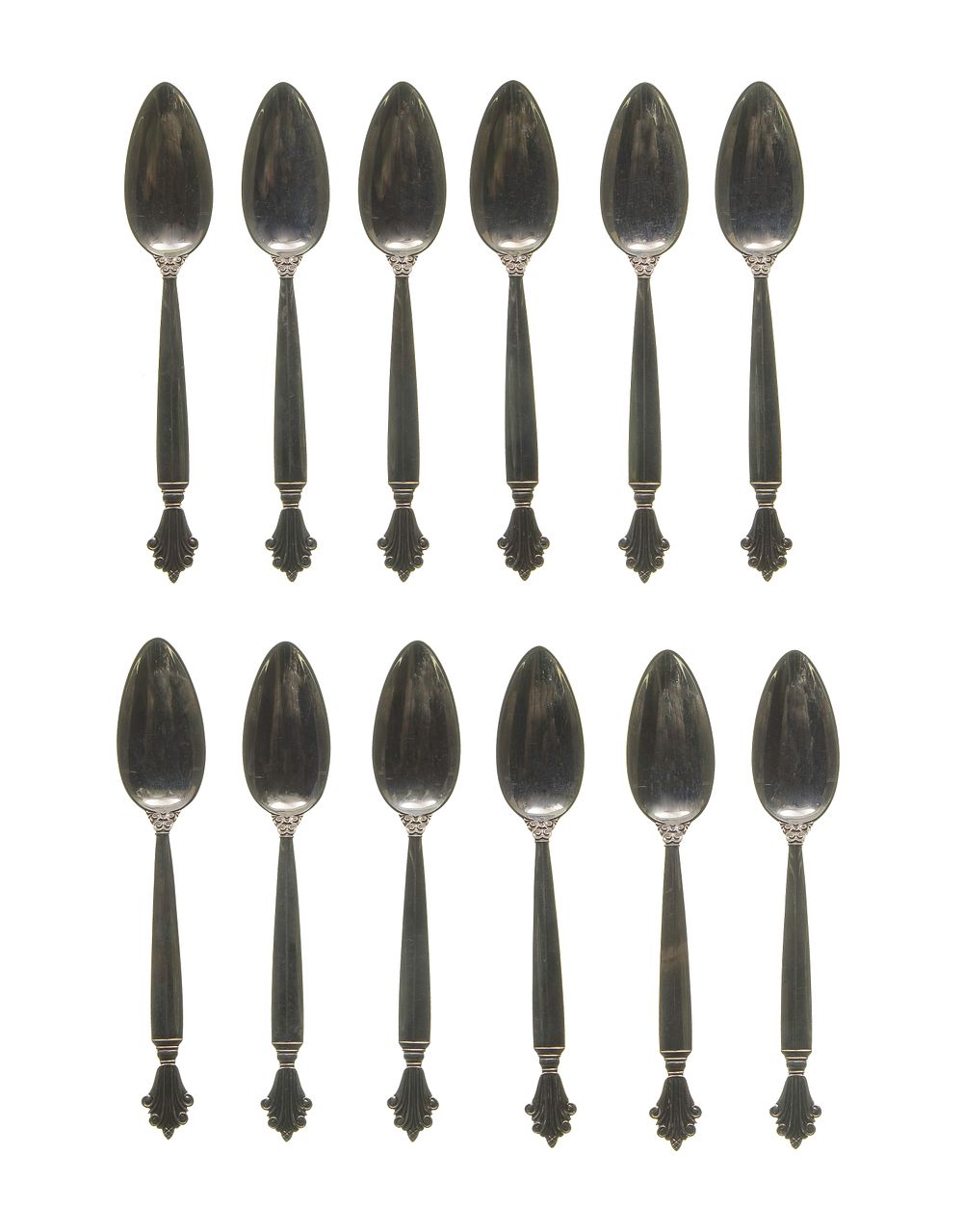 Lot 379: Georg Jensen Acanthus Sterling Silver Teaspoon Collection