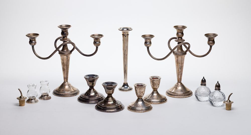 Lot 384: Sterling, Coin and European Silver Object Assortment