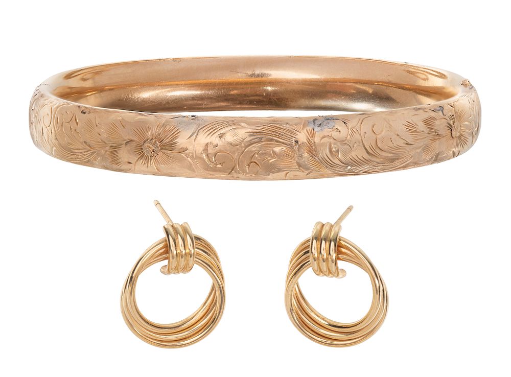 Lot 390: 14k Yellow Gold Jewelry