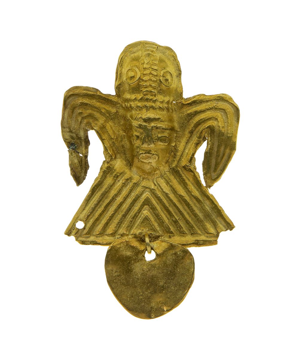 Lot 401: 20k Yellow Gold Pre-Columbian Style Brooch