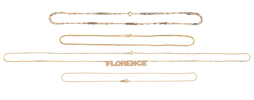 Lot 418: 14k Gold Necklace Assortment