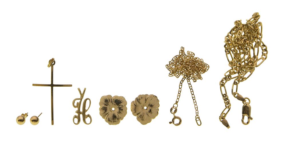 Lot 420: 14k Yellow Gold Jewelry Assortment
