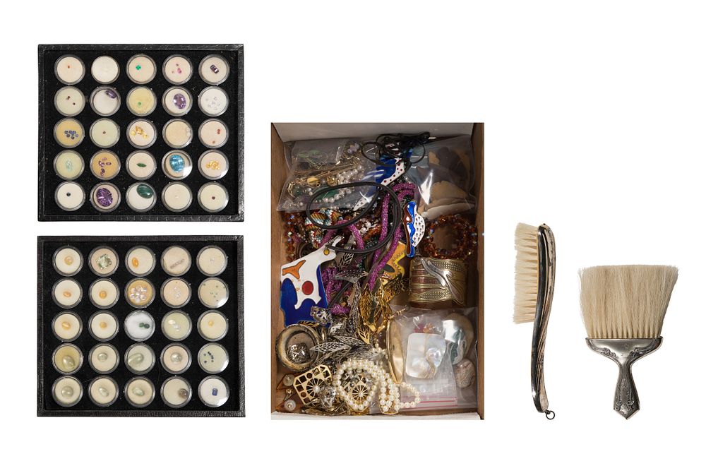 Lot 469: Costume Jewelry and Gemstone Assortment