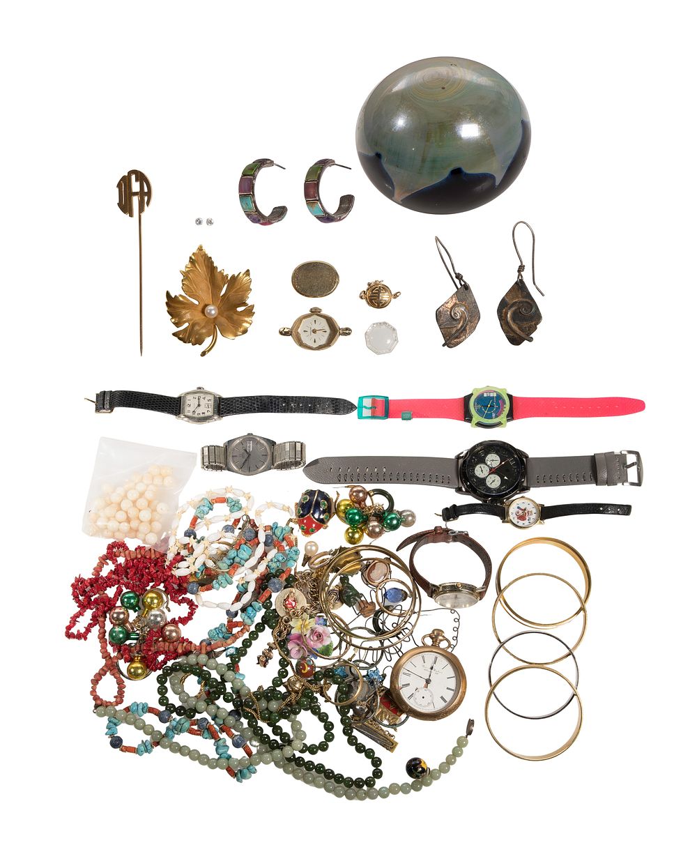 Lot 473: Gold, Silver and Costume Jewelry Assortment