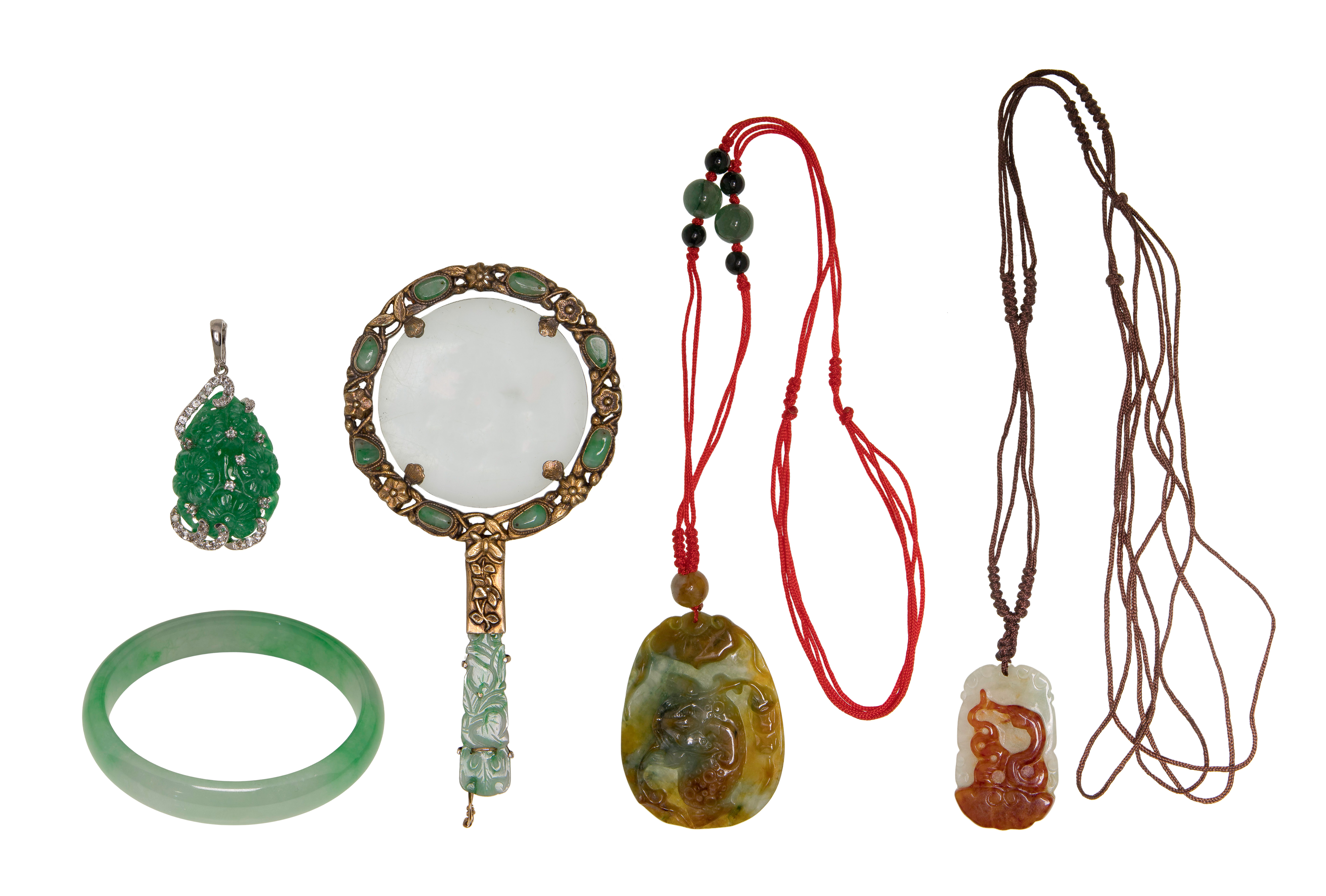 Silver and Nephrite / Jadeite Jade Jewelry Assortment