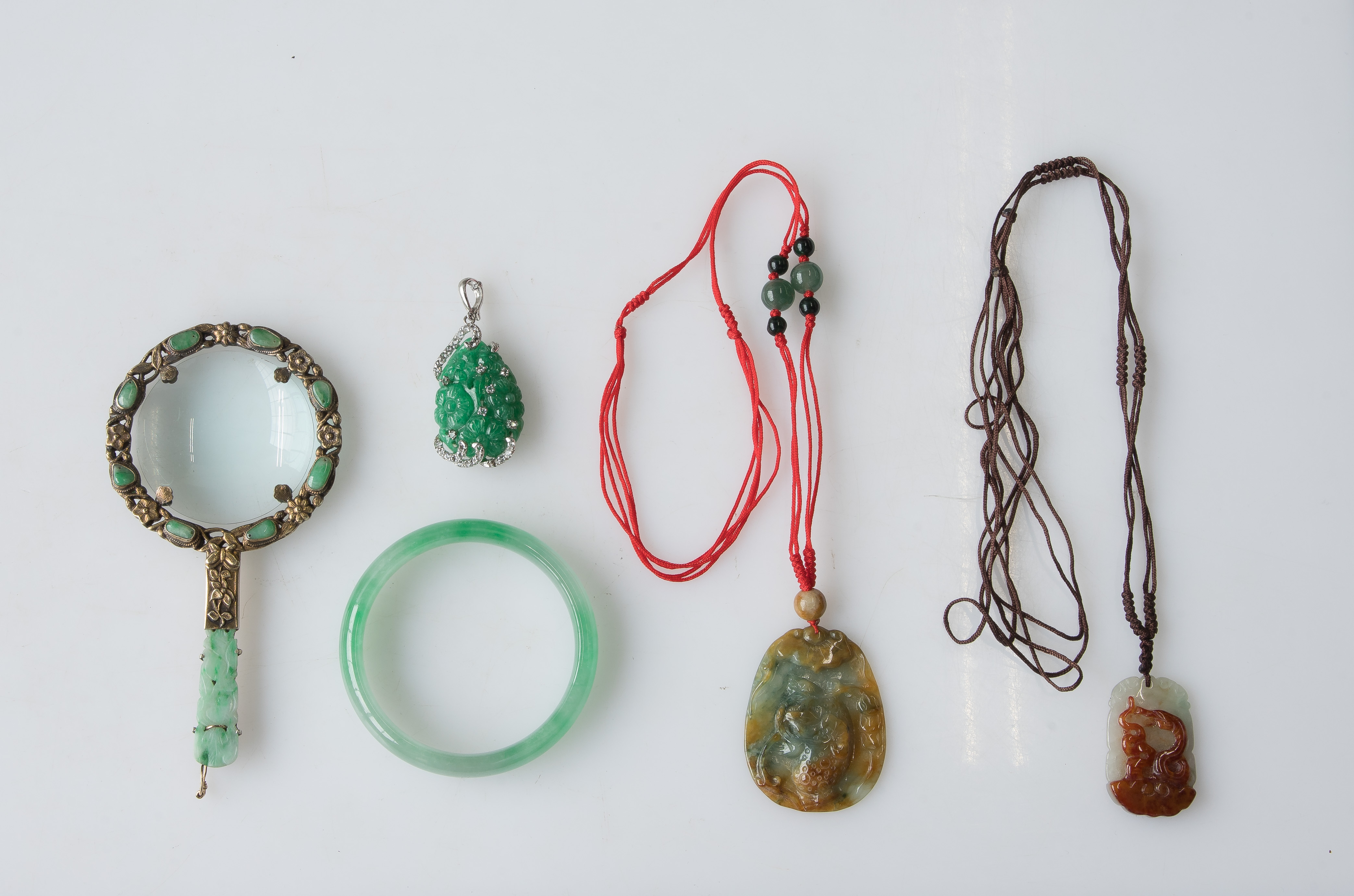 Silver and Nephrite / Jadeite Jade Jewelry Assortment