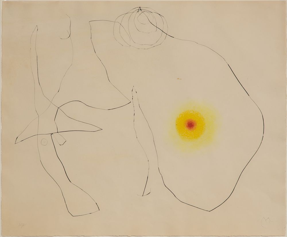 Lot 256: Joan Miro (Spanish, 1893-1983) 'Flux de l'Aimant VI' Drypoint and Aquatint