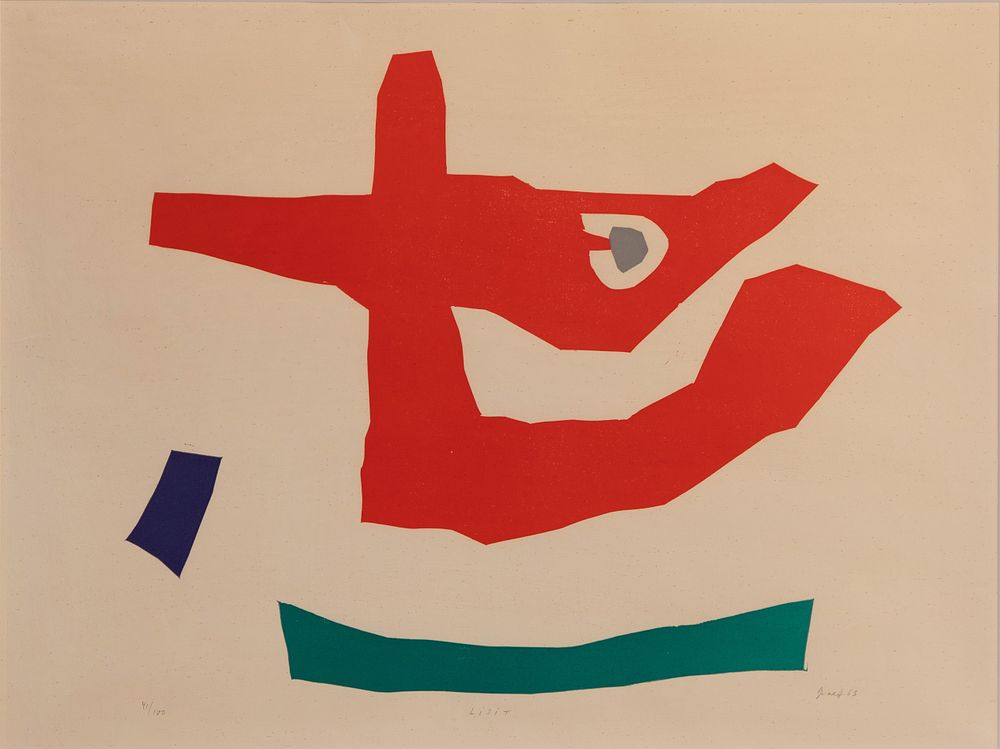 Lot 263: Werner Graeff (German, 1901-1978) 'Lisit' Linocut