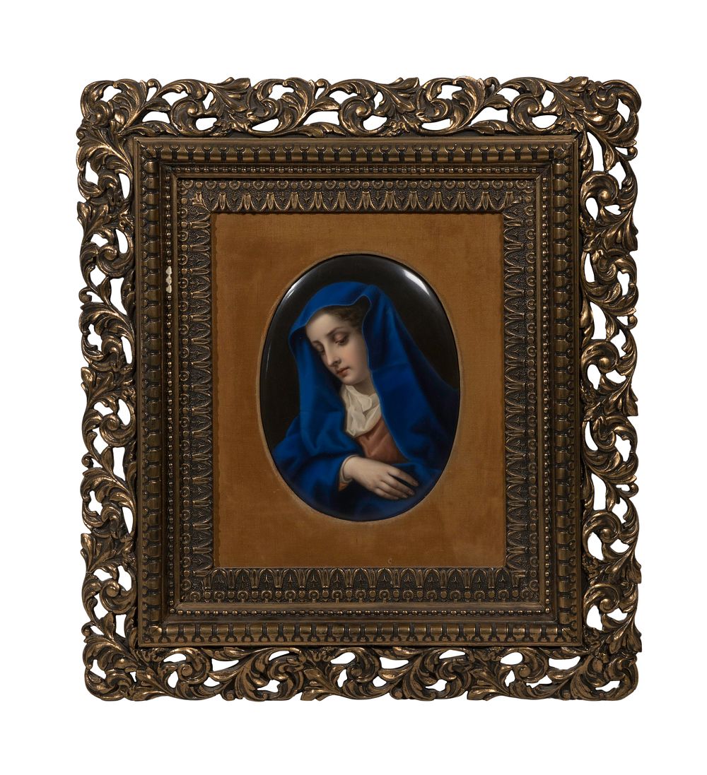 Lot 270: KPM Hand Painted Mother of Sorrows Porcelain Plaque