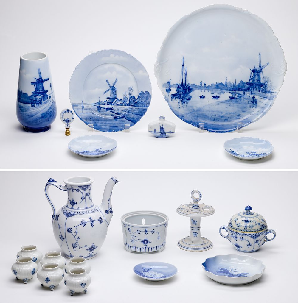 Lot 309: Danish Blue and White Porcelain Assortment