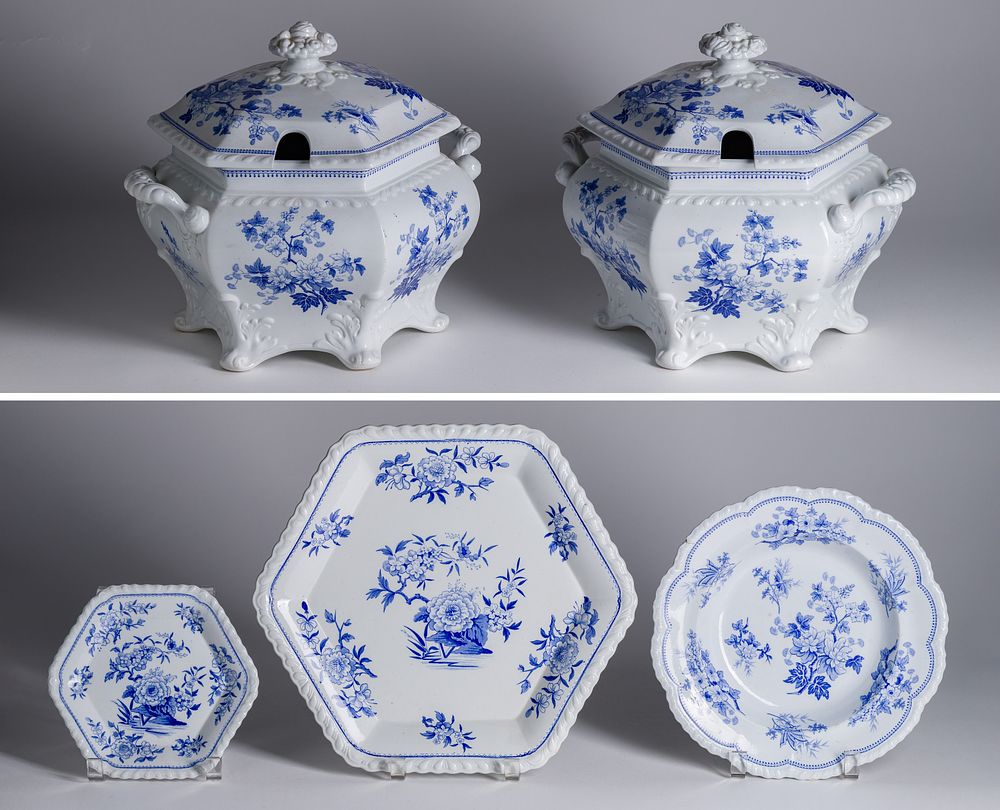 Lot 318: J&WR Japan Flower Staffordshire Stone China Assortment