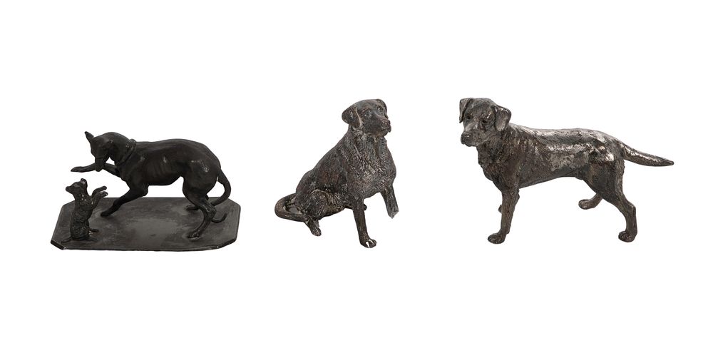 Lot 337: Silverplate Dog Figurines