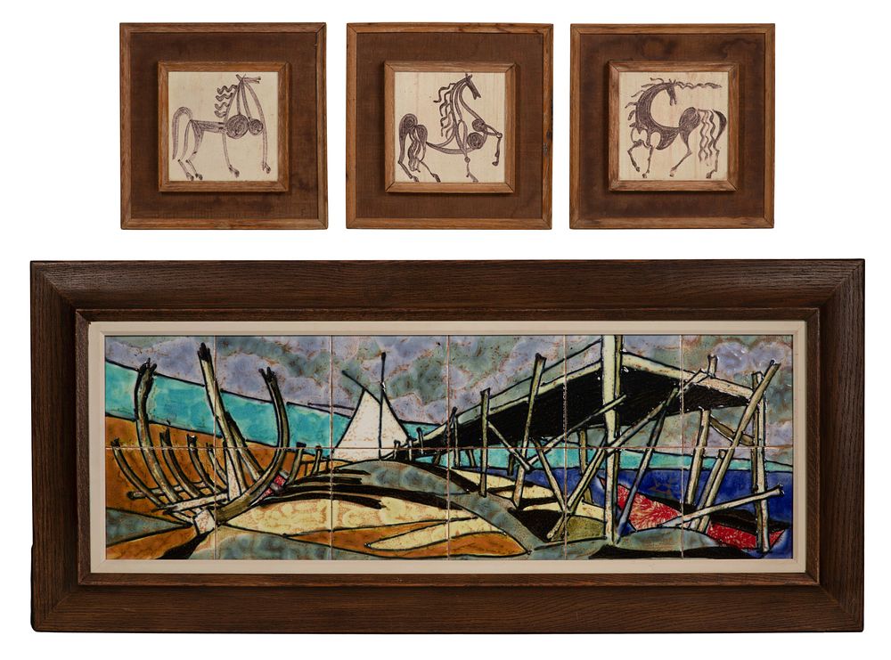 Lot 340: Harris Strong (American, 1920-2006) Ceramic Tile Assortment