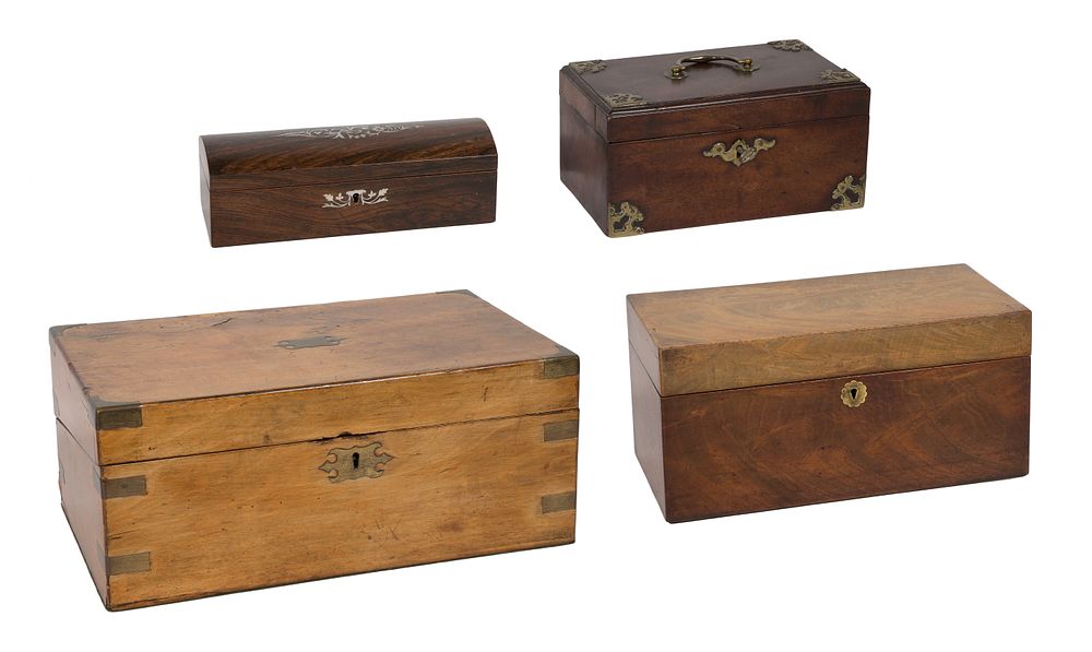 Lot 354: Wooden Lap Desk and Box Assortment