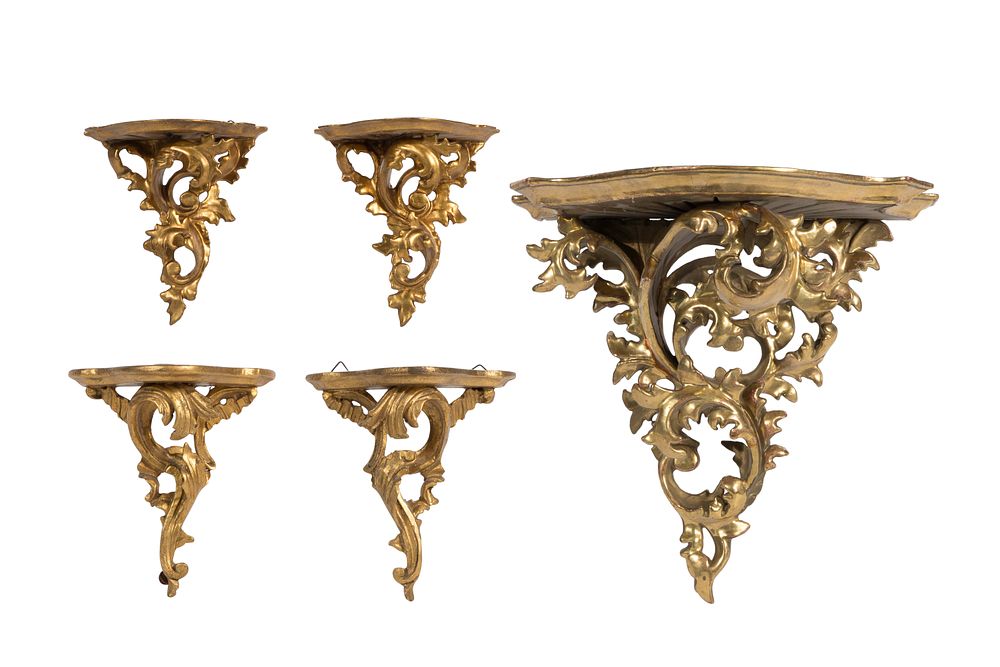 Lot 356: Rococo Style Wall Brackets