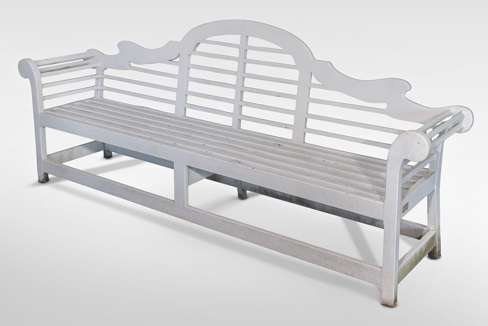 Lot 375: Country Casual Lutyens Teak Bench