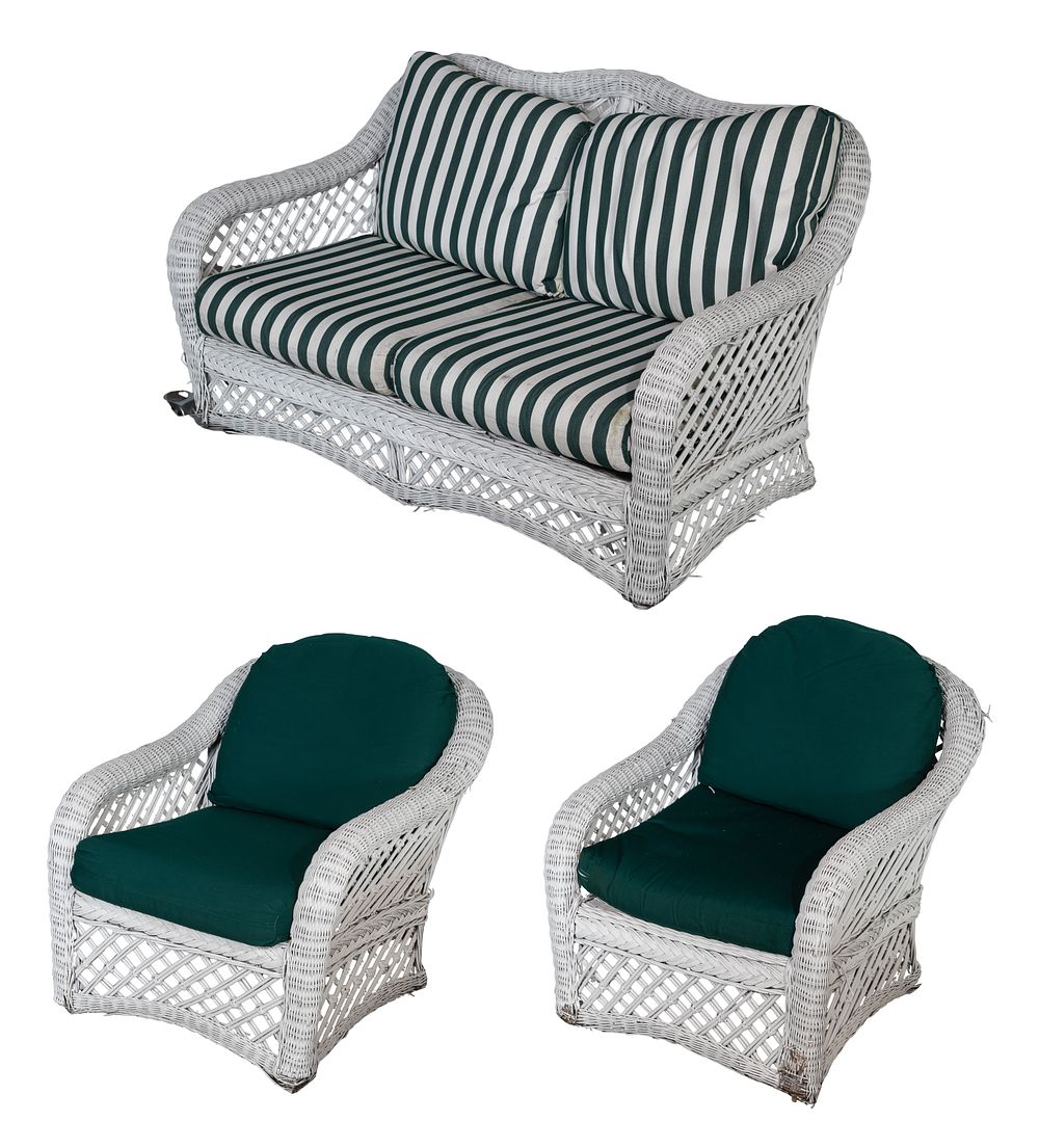Lot 378: Wicker Outdoor Furniture Suite