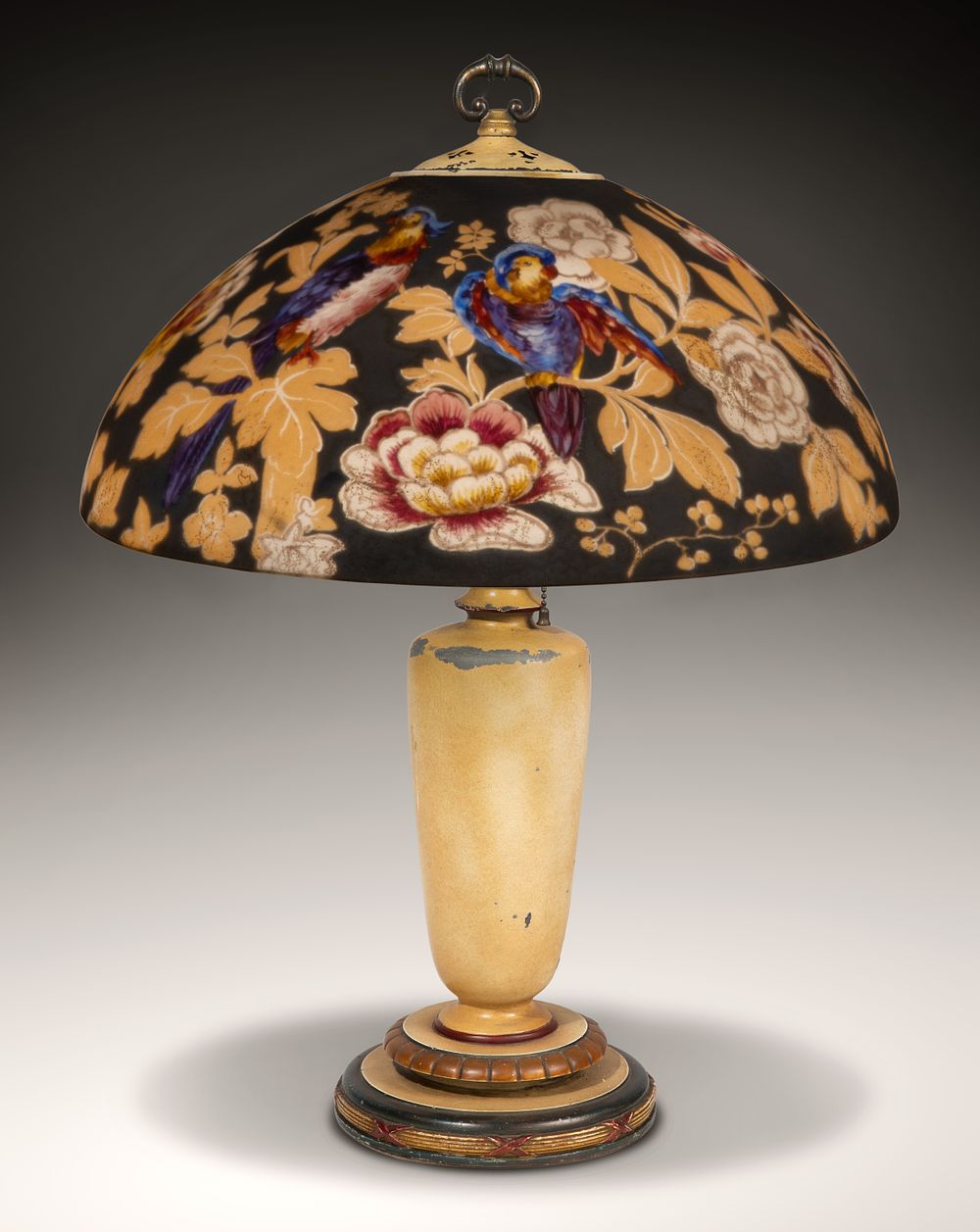 Lot 383: Handel Reverse Painted Glass Shade on Table Lamp