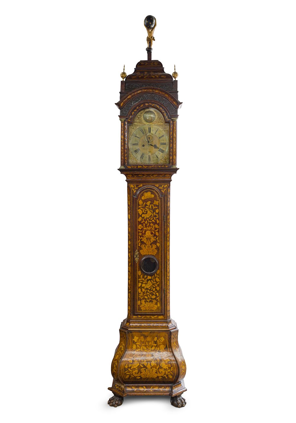 Lot 388: Clarke & Dunster Marquetry Longcase Clock