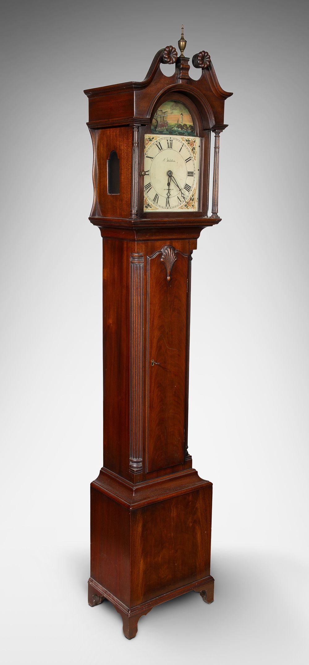 Lot 389: Joshua Wilder (American, 1786-1860) Dwarf Clock