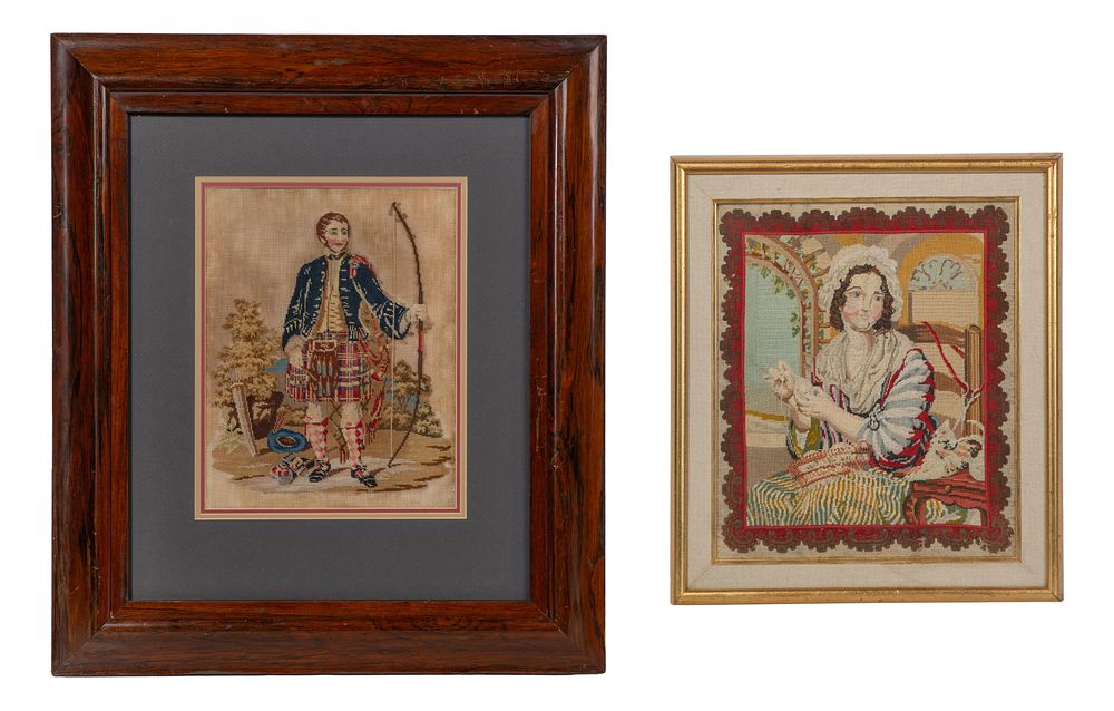 Lot 390: Framed Needlepoint Tapestries