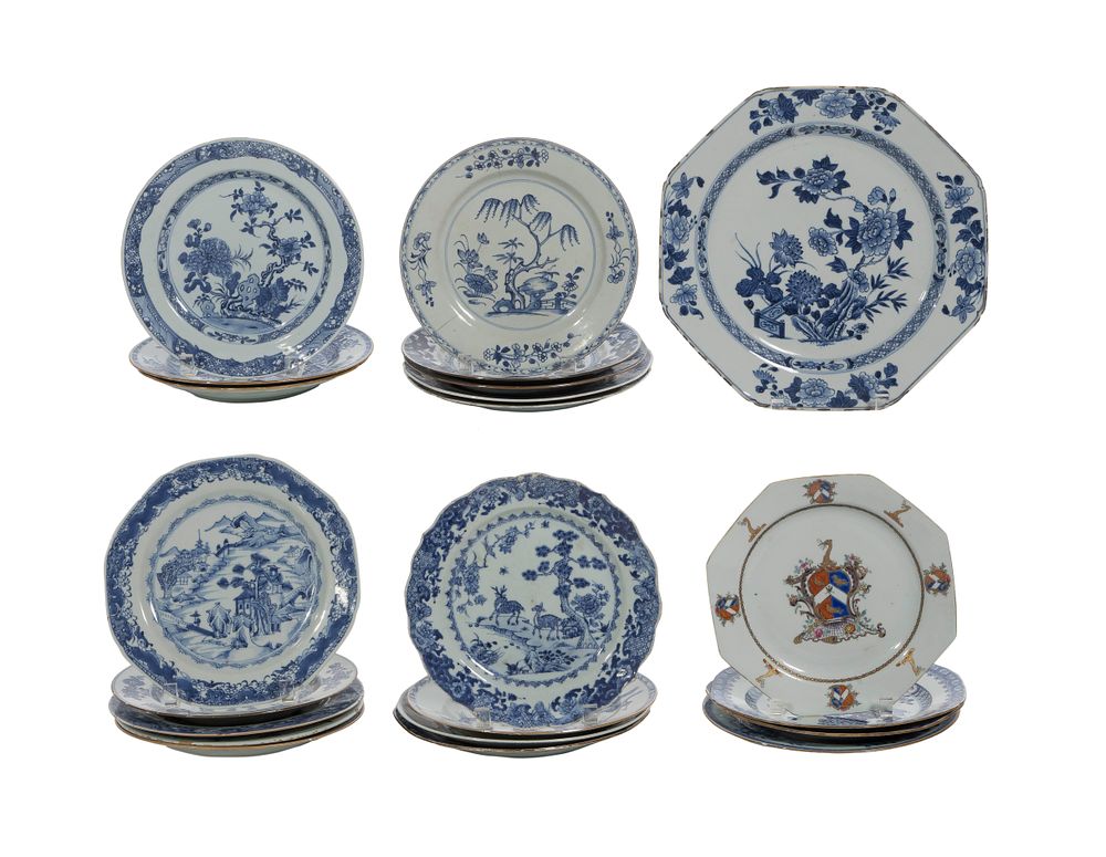 Lot 419: Chinese Export Blue and White Porcelain Assortment