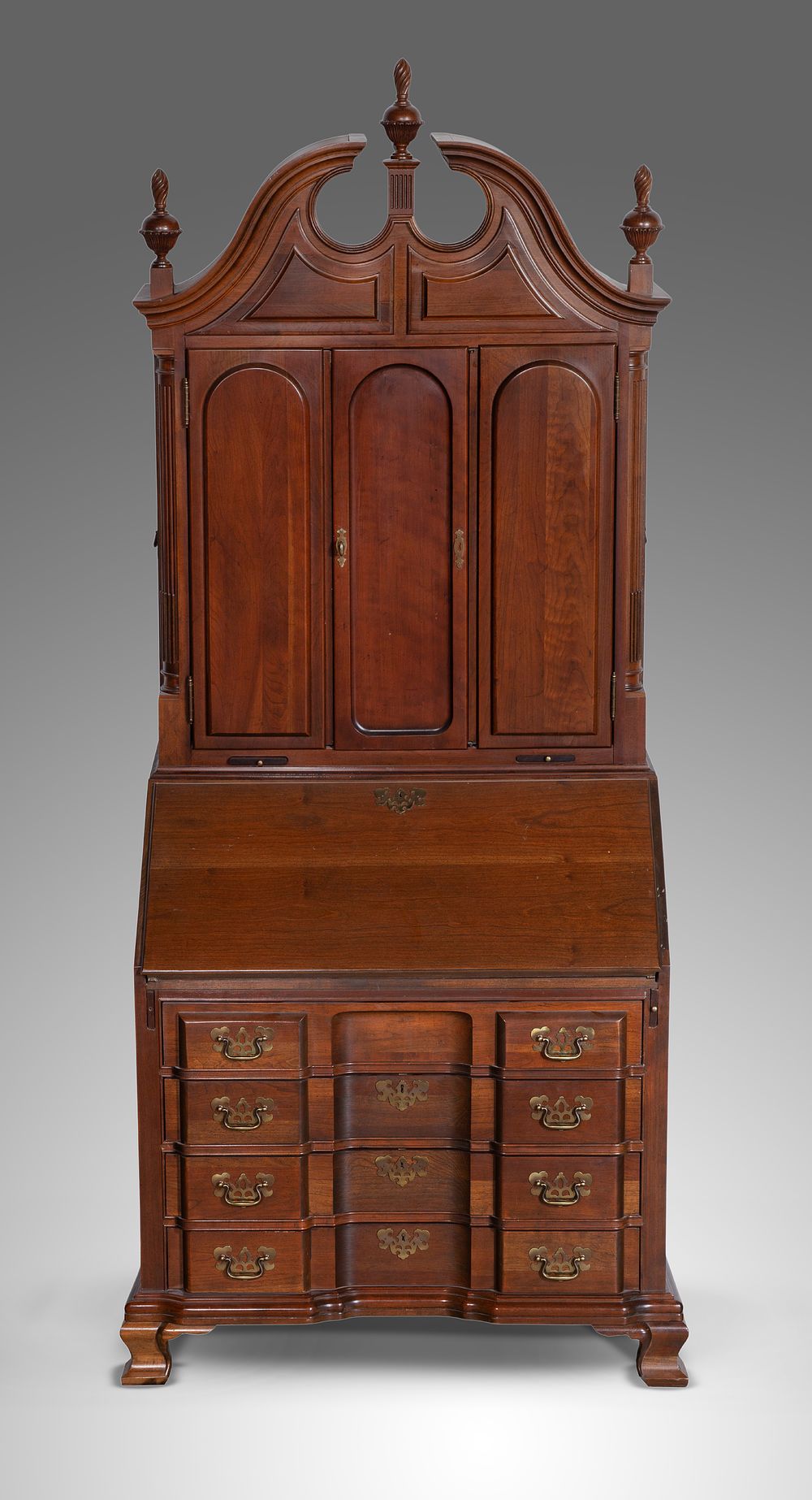 Lot 459: Maddox Colonial Reproductions Mahogany Fall Front Secretary