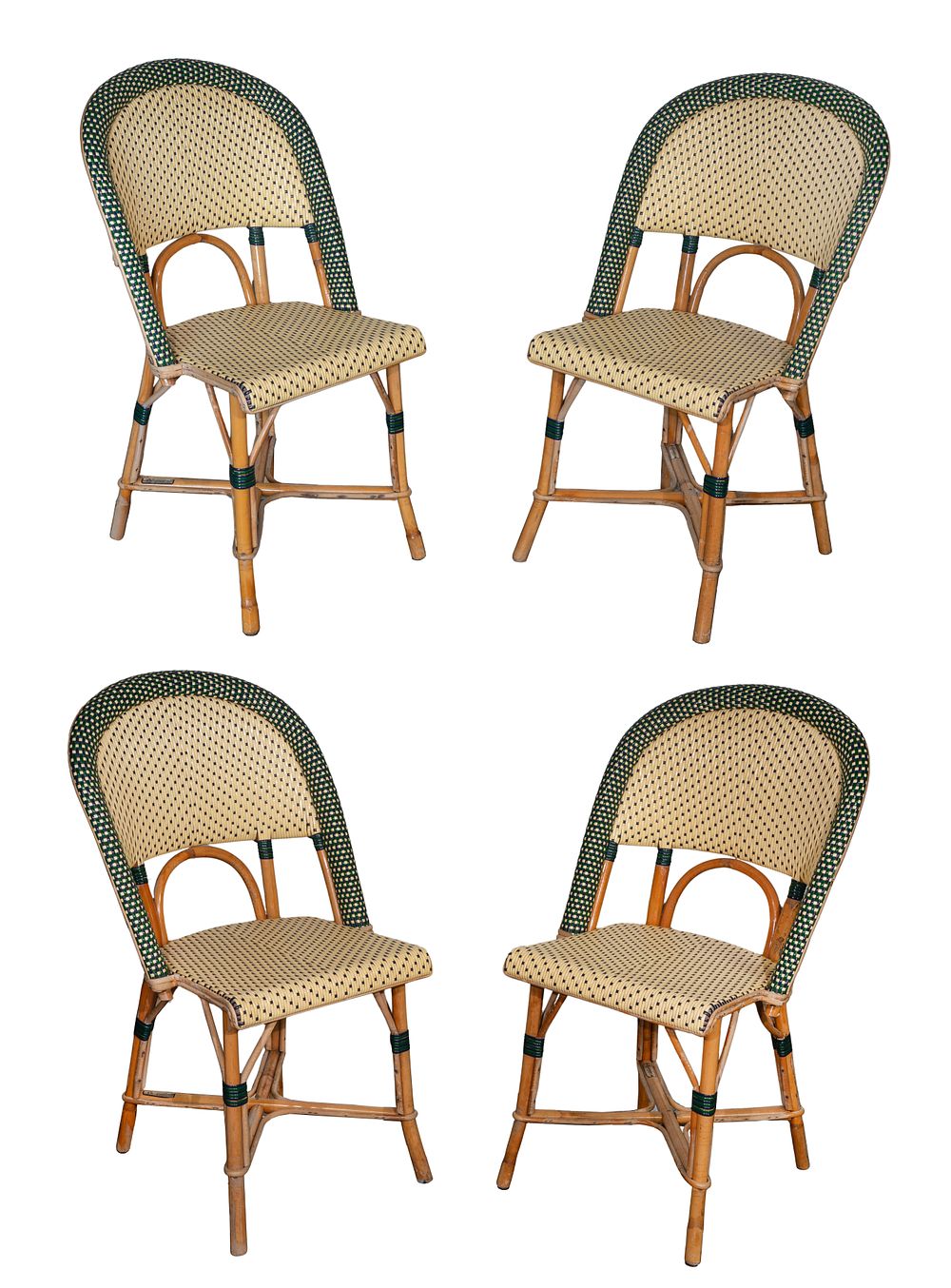 Lot 466: Maison Louis Drucker Wicker Cafe Chair Collection
