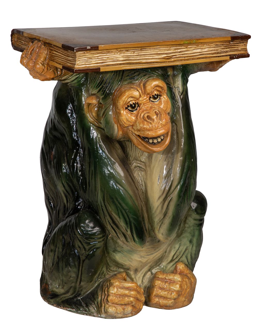 Lot 471: Painted Resin Chimpanzee Pedestal