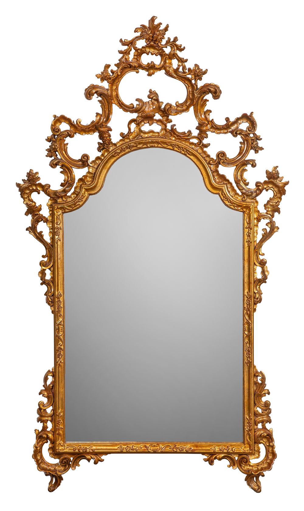 Lot 475: Italian Giltwood Rococo Style Mirror