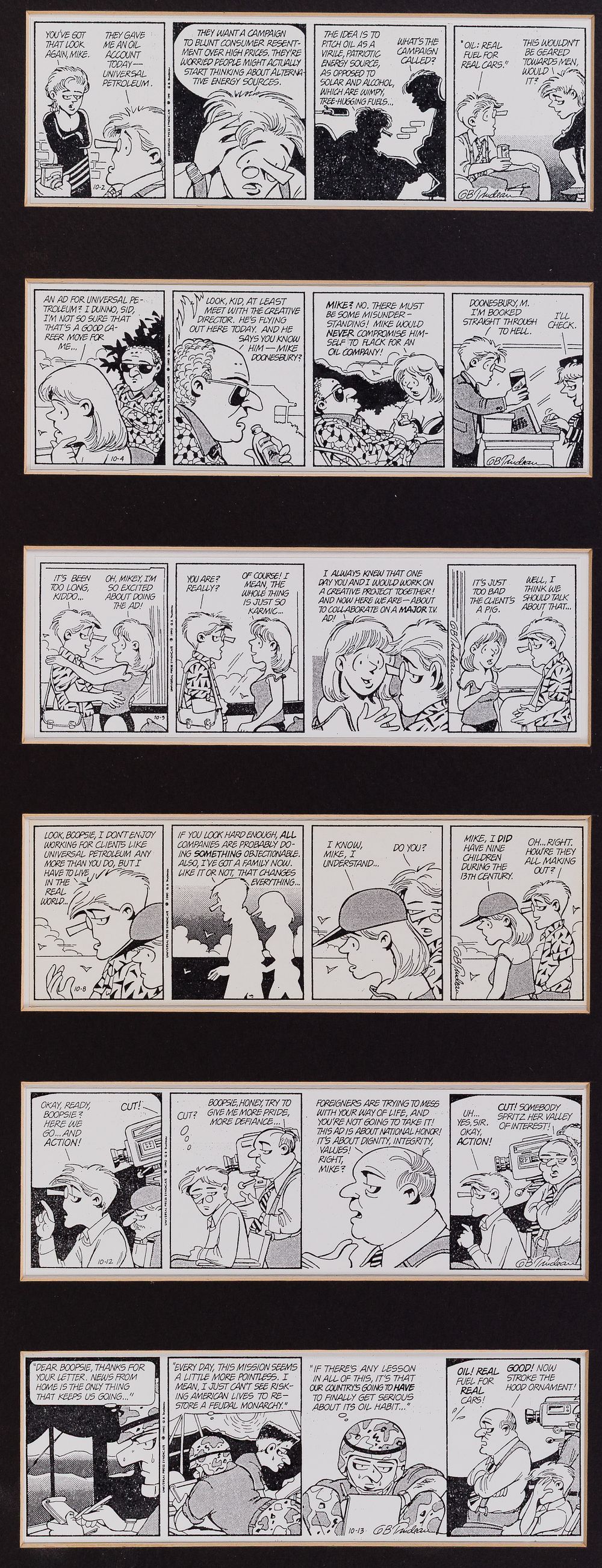 Lot 511: Garry Trudeau (American, b.1948) Doonesbury Cartoon Strips