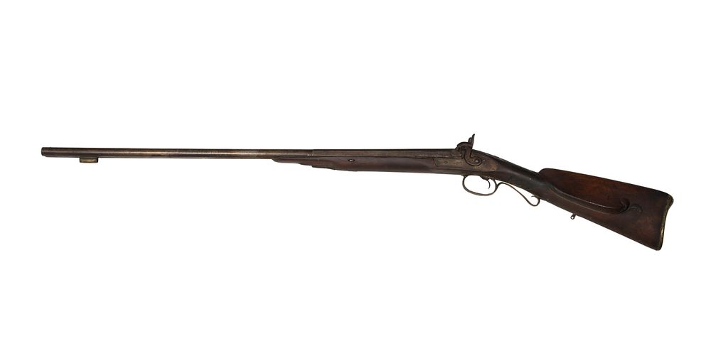 Lot 522: Ward Black Powder Percussion Double Barrel Shotgun
