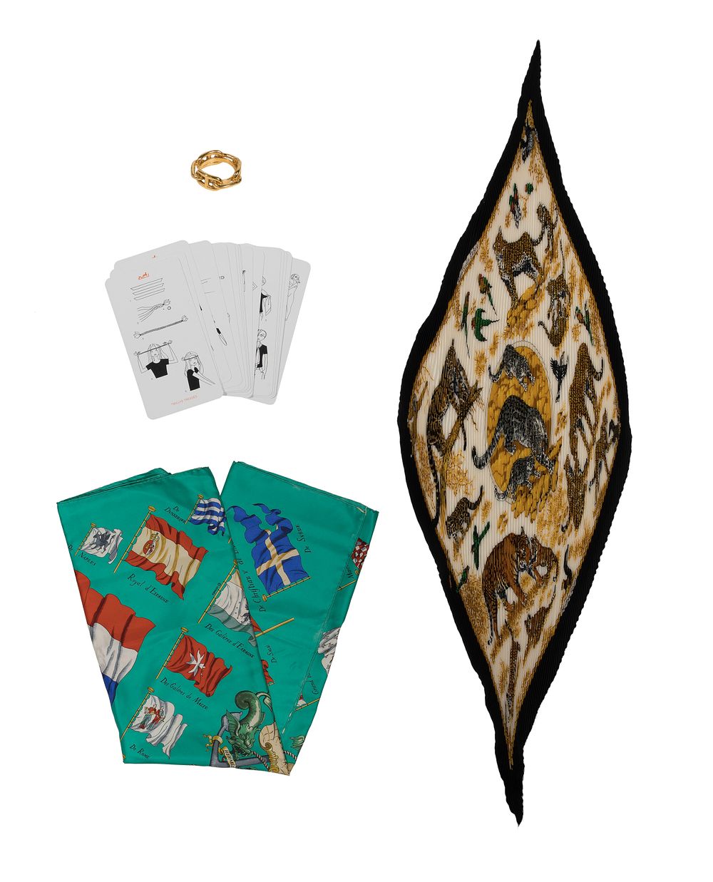 Lot 538: Hermes Scarves and Accessory Assortment