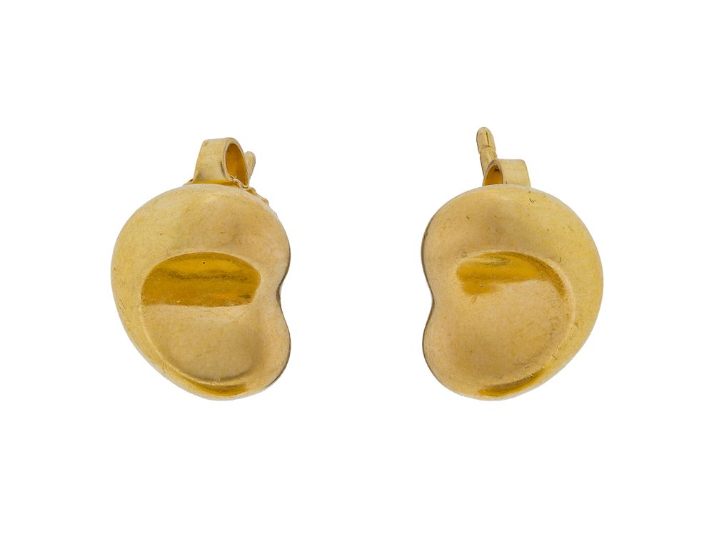 Lot 554: Elsa Peretti for Tiffany & Co. 18k Yellow Gold Bean Earrings