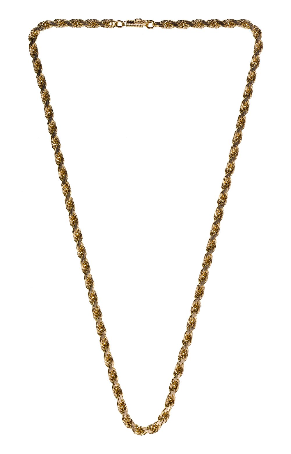 Lot 563: 14k Yellow Gold Twisted Rope Necklace