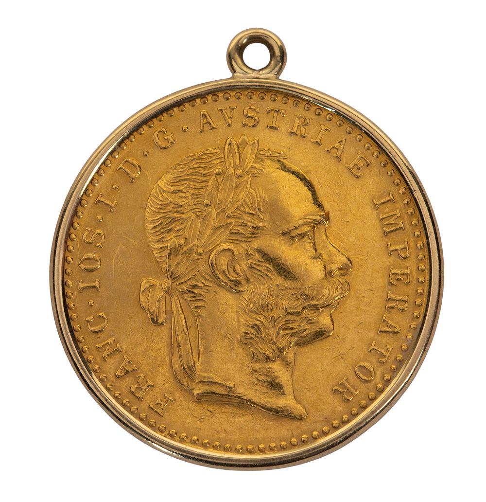 Lot 569: Austria: Restrike 1915 Franz Joseph 1 Ducat Pendant / Charm