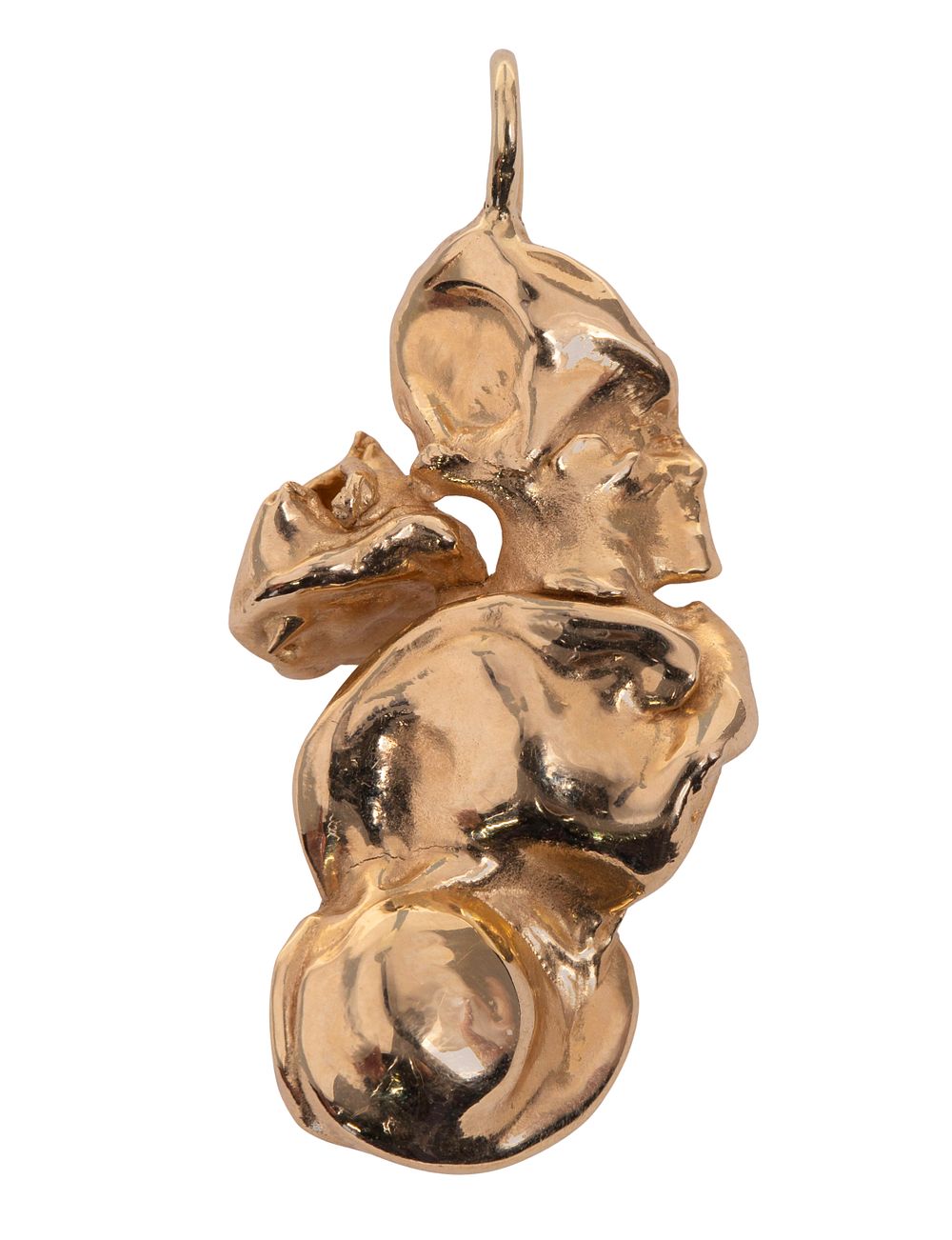 Lot 570: 16k Yellow Gold Nugget Pendant