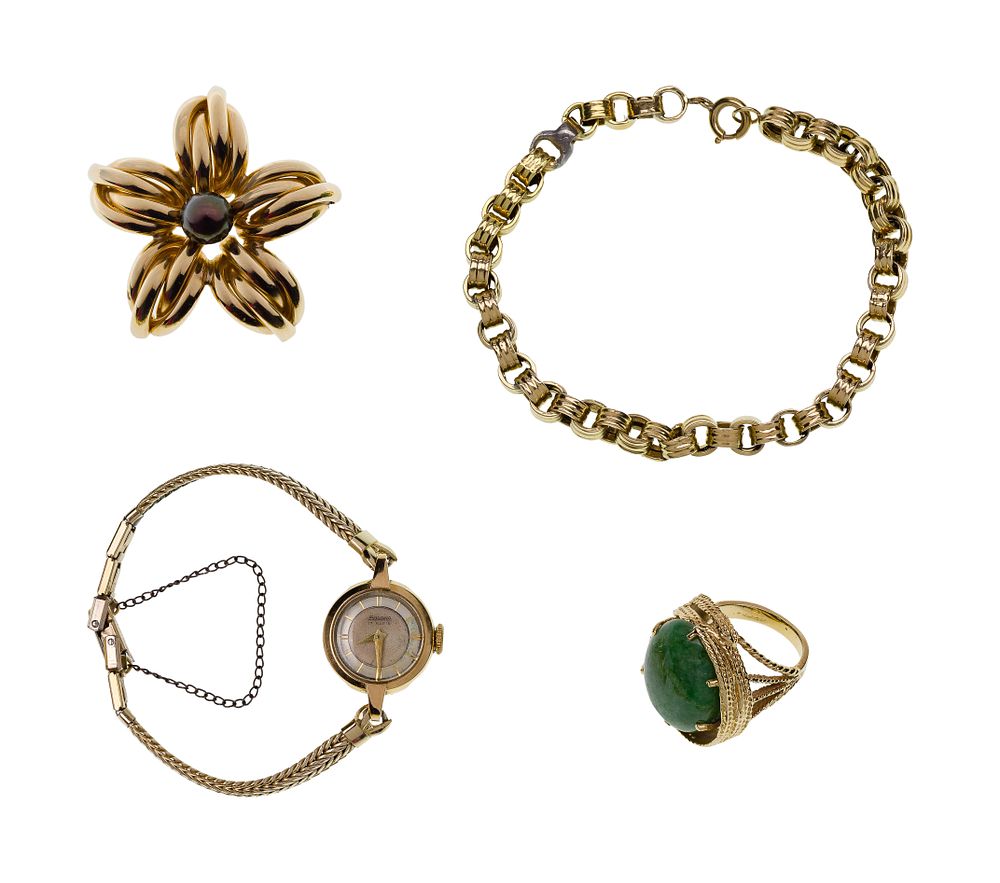 Lot 595: 14k Gold Jewelry Assortment
