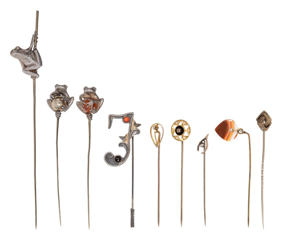 Lot 597: Martin Baker Sterling Silver Frog Stick Pins