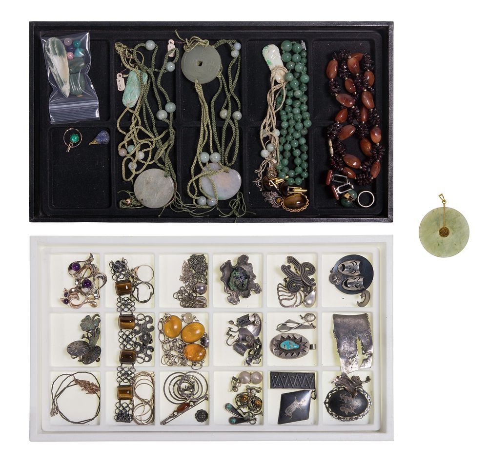 Lot 612: Gold, Sterling Silver and Stone Jewelry Assortment