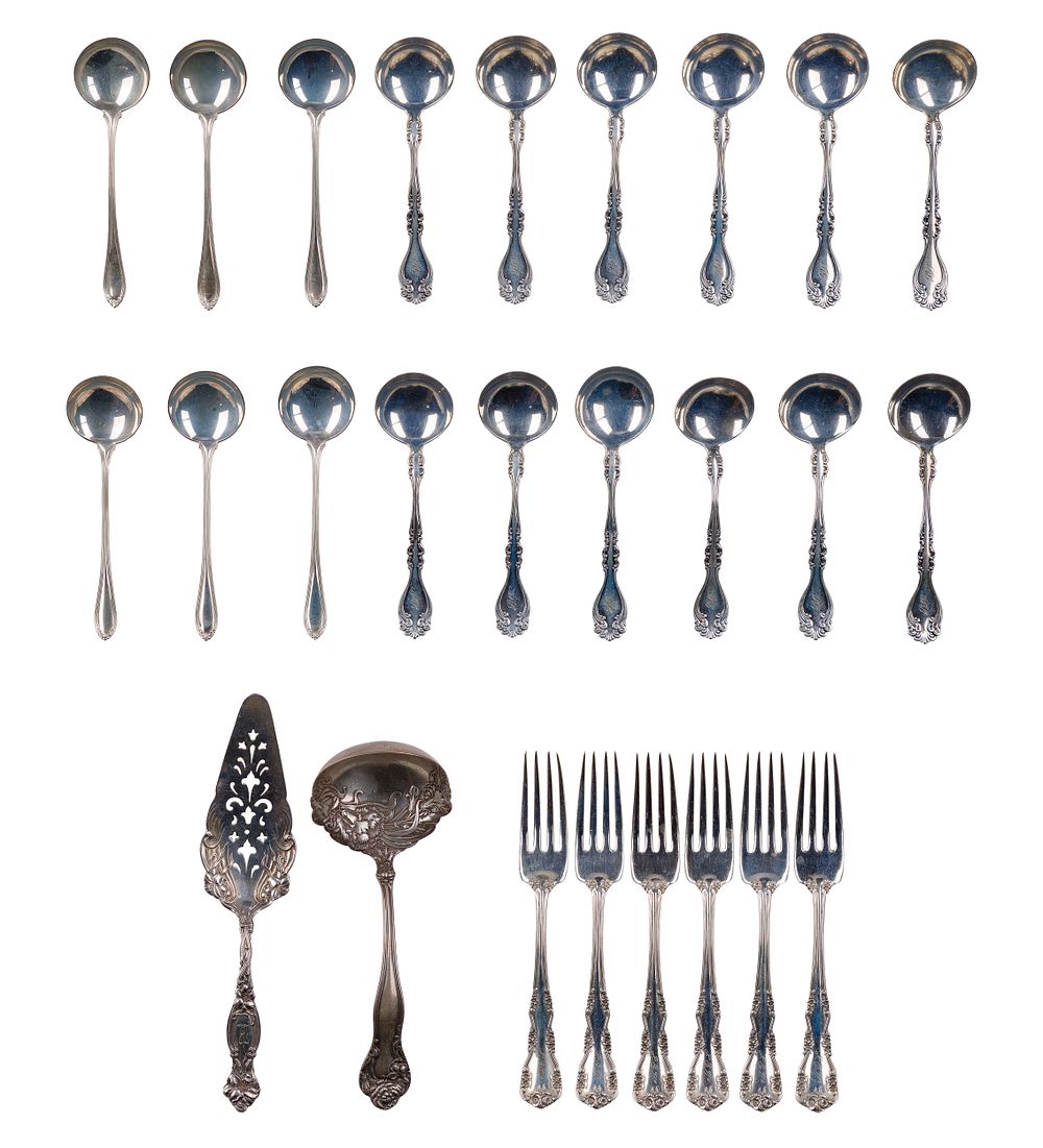 Lot 631: International Silver and Alvin Manufacturing Sterling Silver Flatware Assortment
