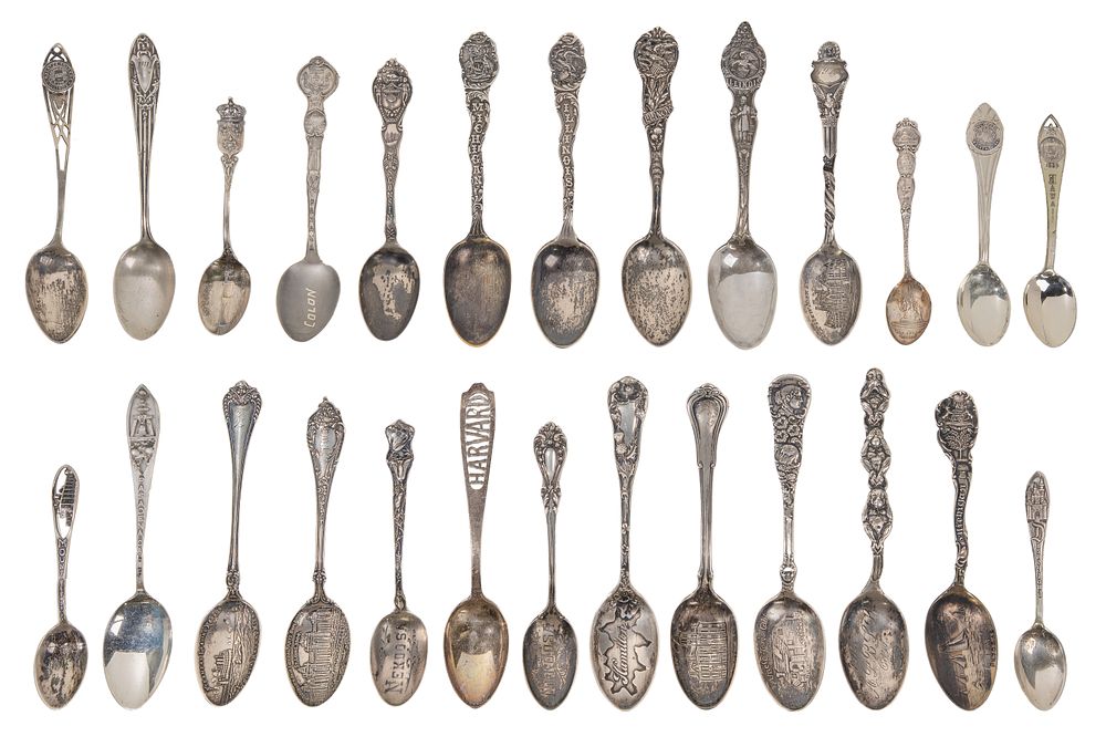 Lot 650: Sterling Silver Souvenir Spoon Assortment