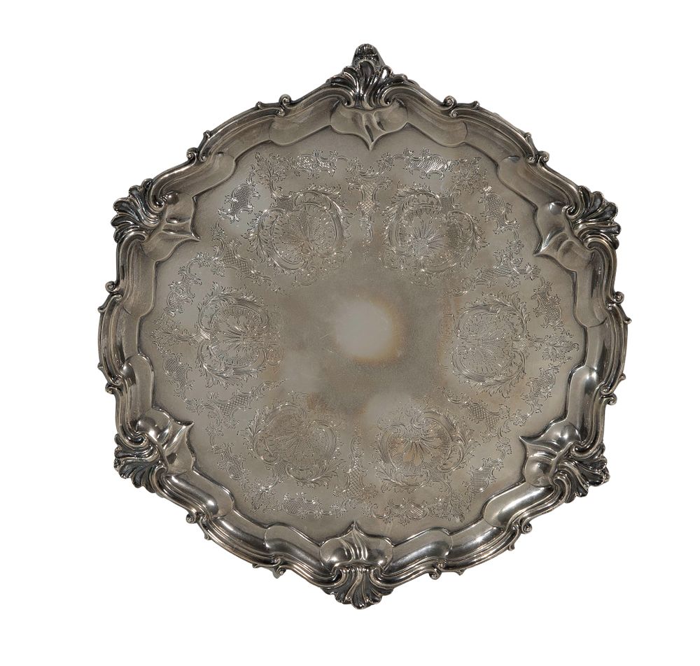 Lot 653: English Sterling Silver Footed Tray
