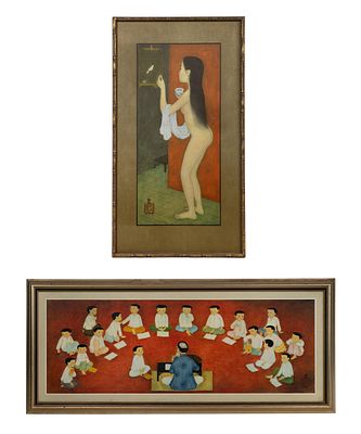 Mai Thung Thu - Mai Thung Thu (Vietnamese, 1906-1980) Reproduction Prints (2) items including an 