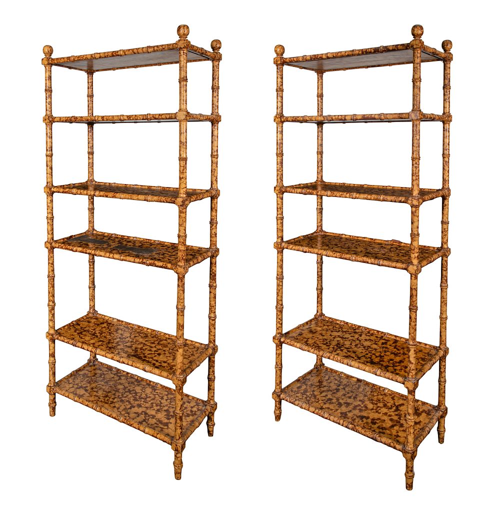 Lot 245: Faux Bamboo Bookcases